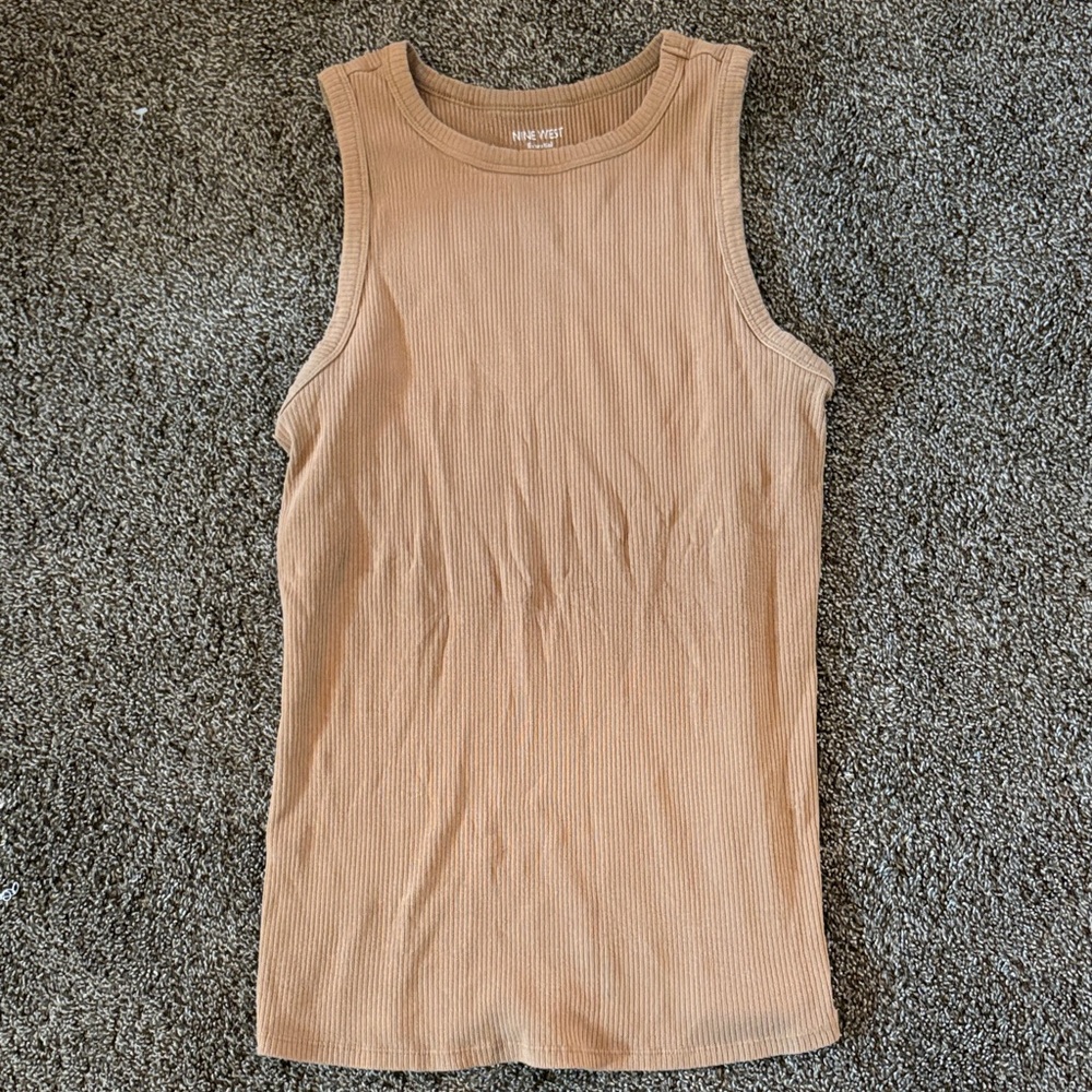 Nine West Brown Ribbed Top